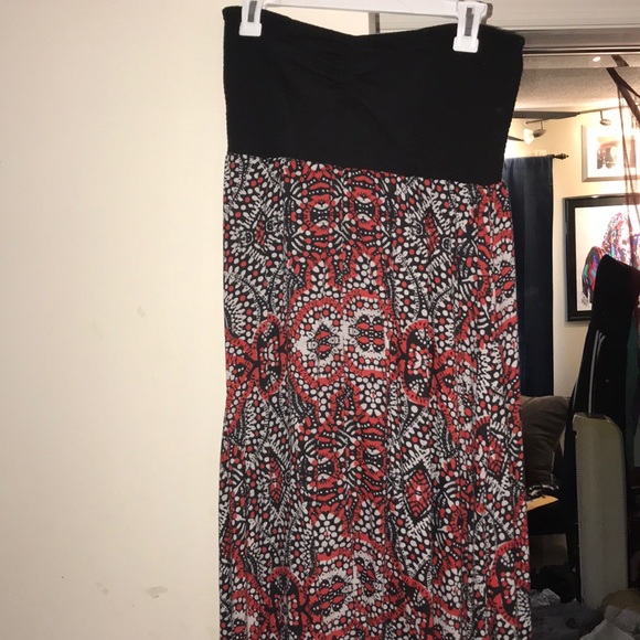 Women’s sz 14 strapless Volcom maxi dress - Picture 1 of 5